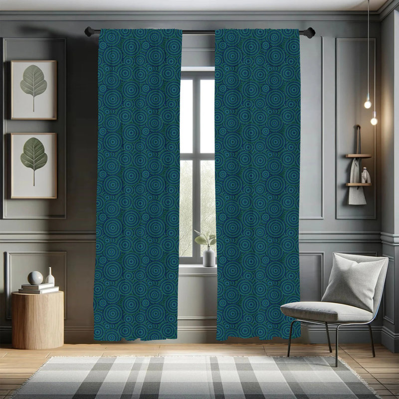 Polka Dots Semi-Sheer Rod Pocket Curtain Panels, 28" x 95"