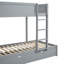 Lit superposé gris Twintwin avec bureau, lit gigogne simple et rangement - Optimisez votre chambre pour une expérience de vie confortable et efficace