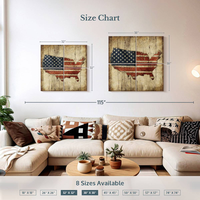 Carte des États-Unis en bois Aliaz
