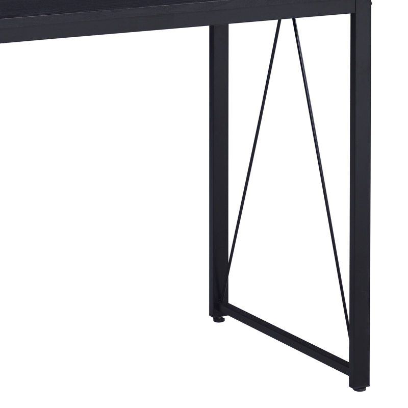 Floydia Metal Base Writing Desk, 28.5" H x 34.6" W x 18.4" D, Black