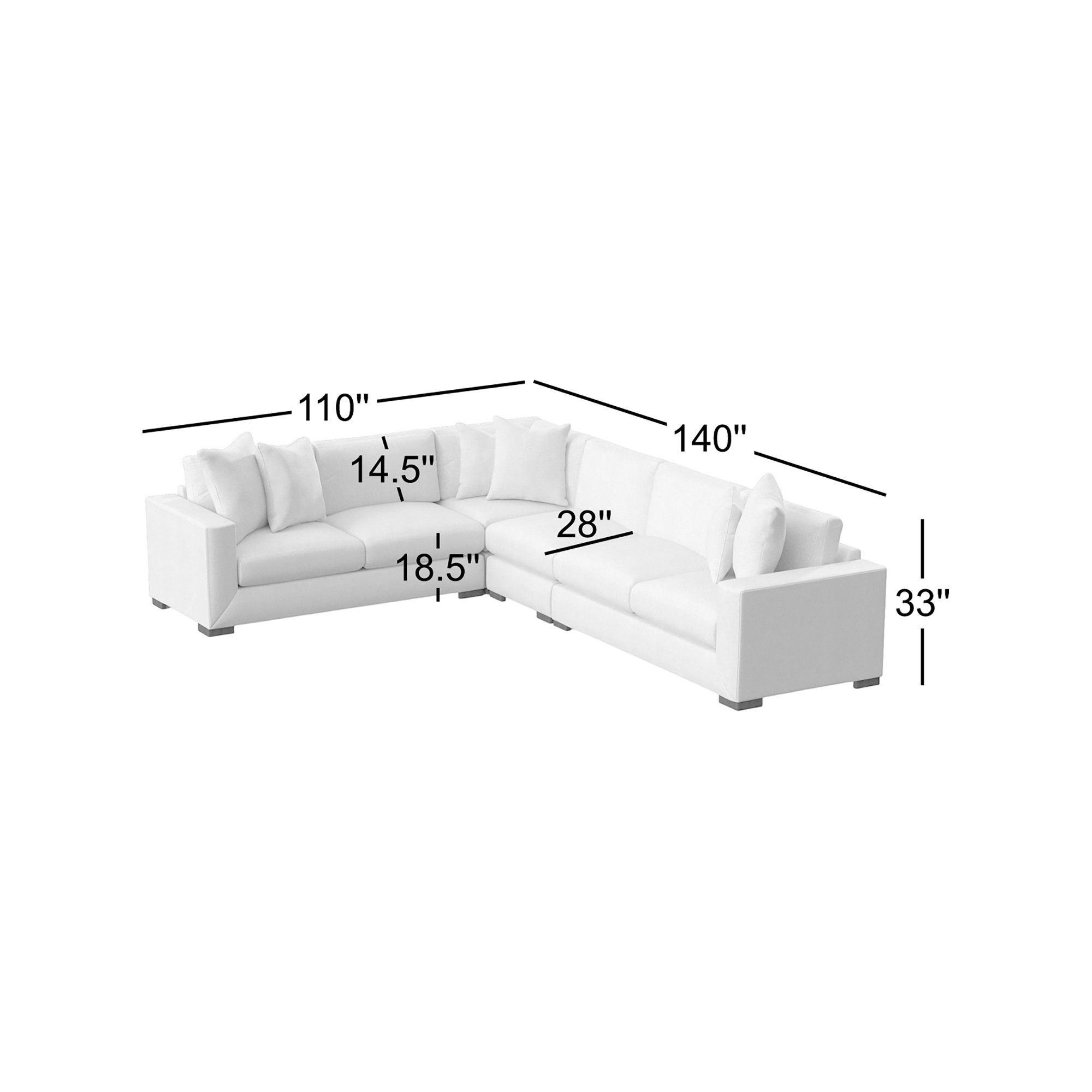 Nicolette Sectional Collection, Aged Gray, Akiko Graphite Performance 5534-011
