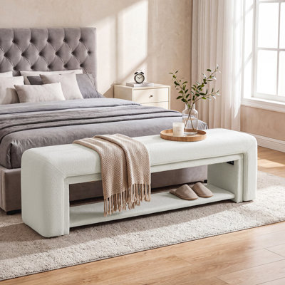Banc rembourré de 160 cm (62,99 po), banc de rangement pour chambre, entrée, placard, vestibule