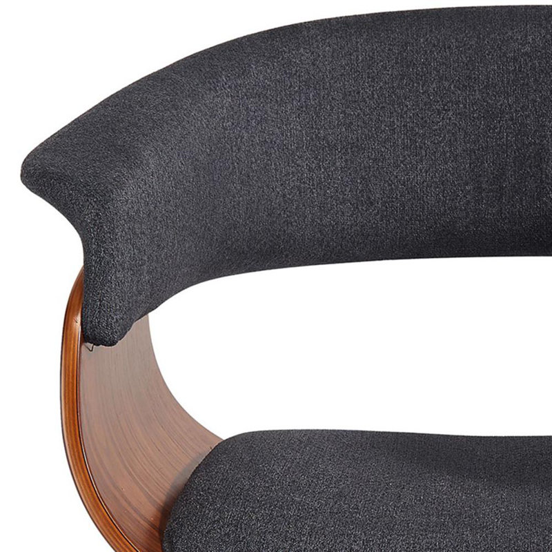 Dayshanay Upholstered Side Chair, Polyester Blend Charcoal, Walnut