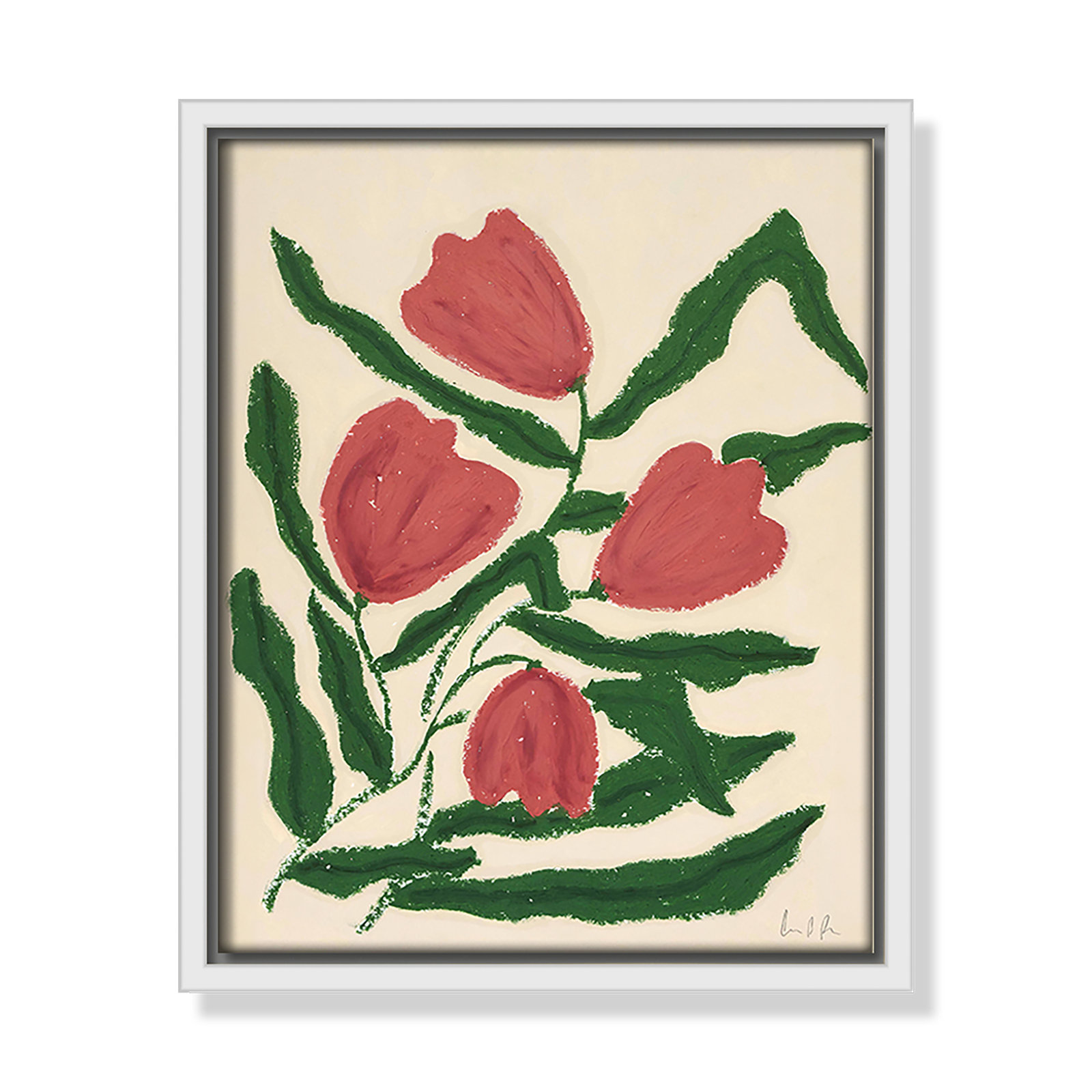 Red Tulips  Print by Camilla Bergqvist, 11.5" H x 9.5" W, White