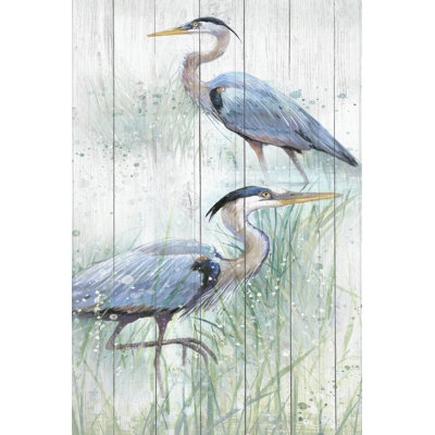 " Seaside Heron Pair I " by Studio W Painting Print