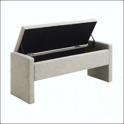 Banc de rangement en lin 47 po avec élévateur hydraulique