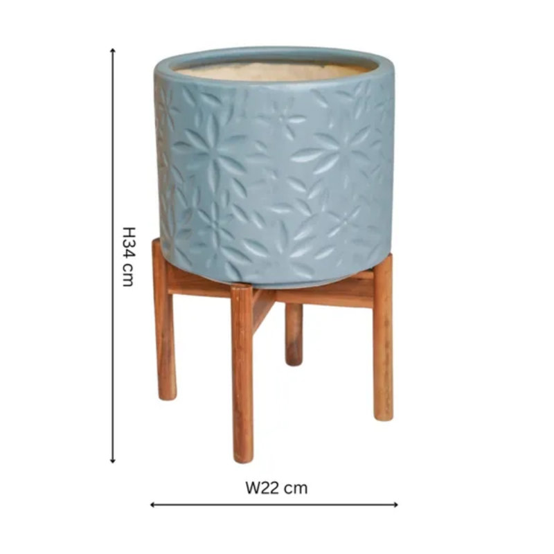 Aspen Flower Planter, Blue, Medium