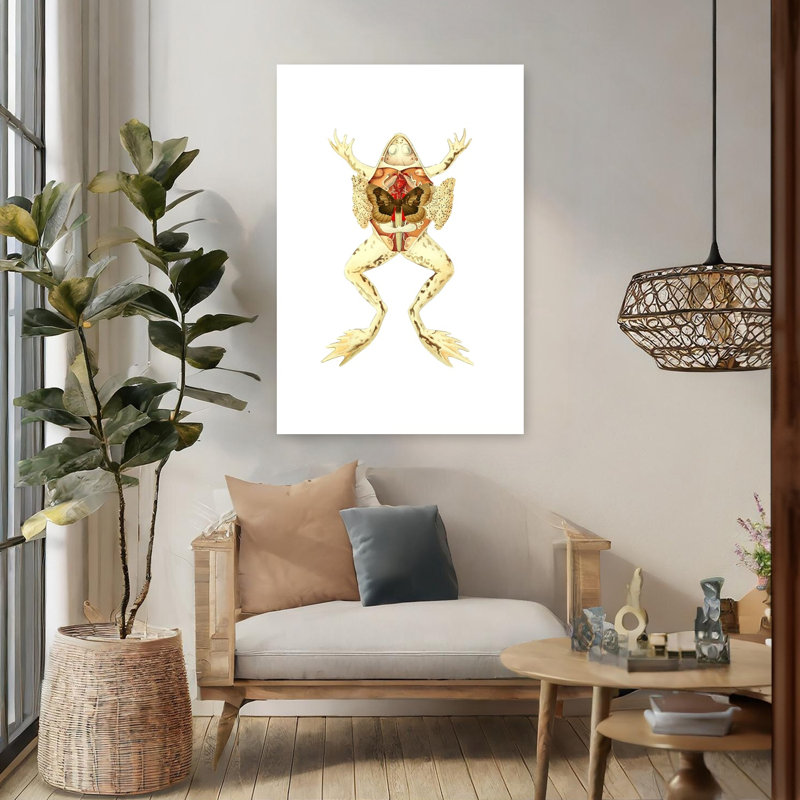 Art contemporain de grenouille papillon, H 48 po x l 32 po