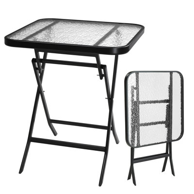 Metal Square Patio Folding Side Table by Ebern Designs