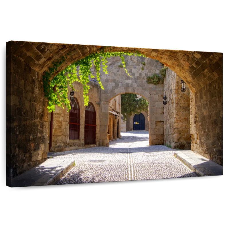 Sirci, vieille rue à Rhodes, H 34 po x l 51 po
