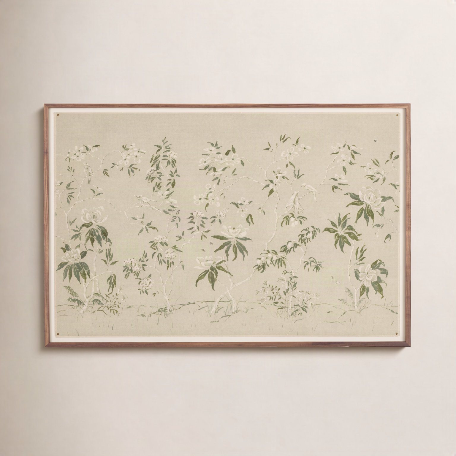 Linen Chinoiserie by Laurel-Dawn Latshaw, 27.5" H x 40" W