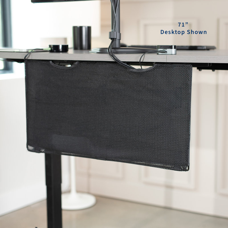 Black 30in Cable Management Desk Organizer