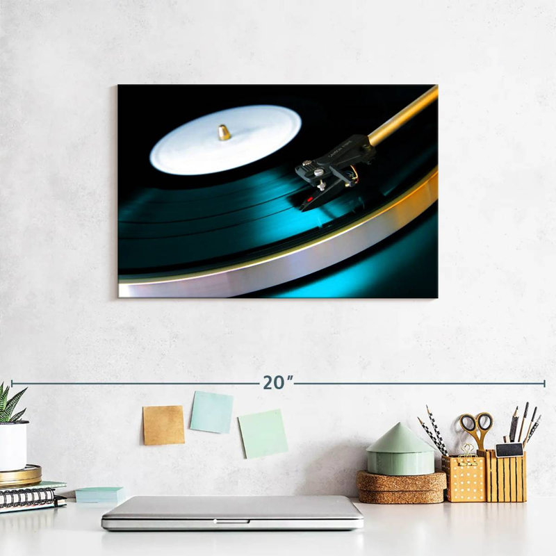 Abarca Playing Vinyl Record, 8" H x 12" W