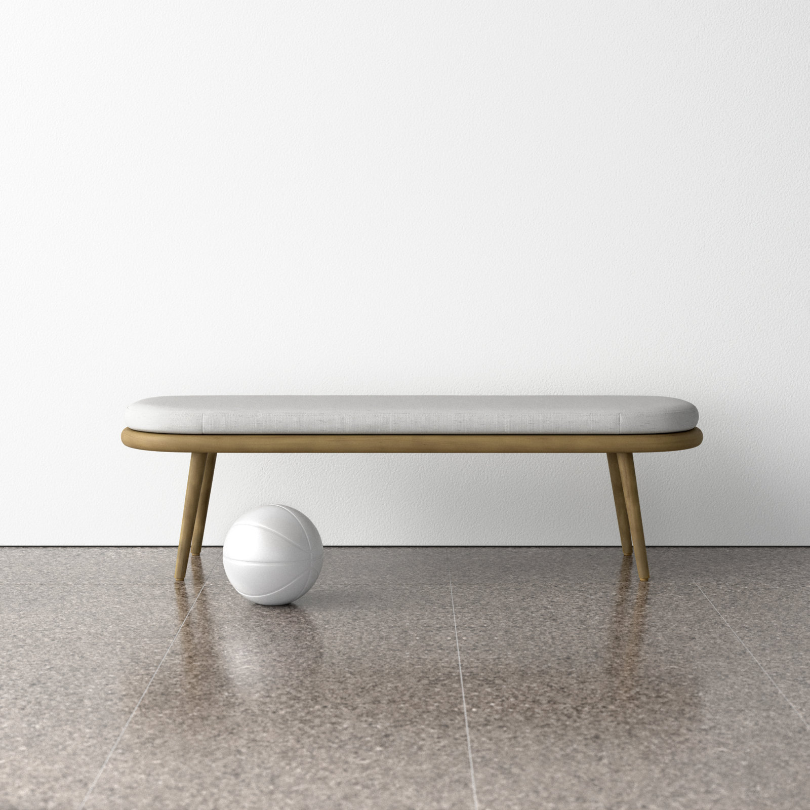Caress Bench, Gray/Brown