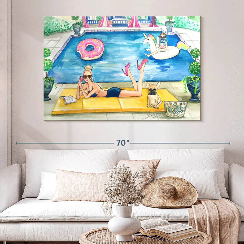Gillard Summer Pool Party, H 34 po x l 51 po
