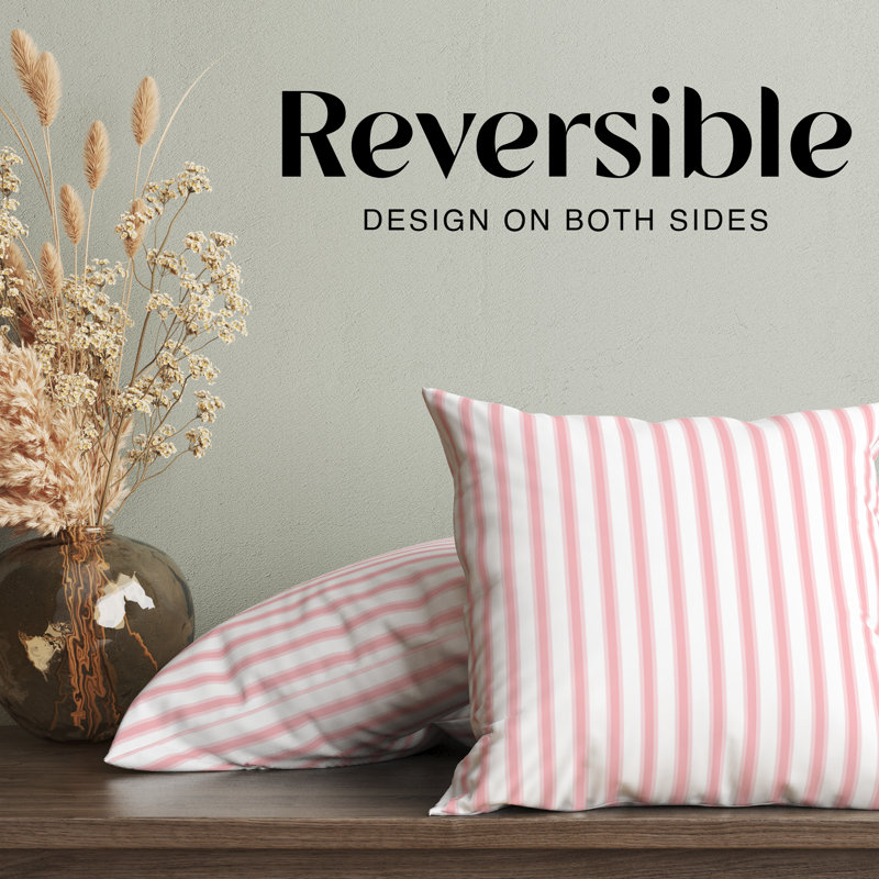 Housse de coussin rose, H 16 po x l 16 po