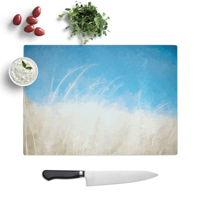 Tempered Glass Blades of Grass in Summer Chopping Board