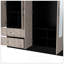 Armoire Ron, chambre, noir / gris clair