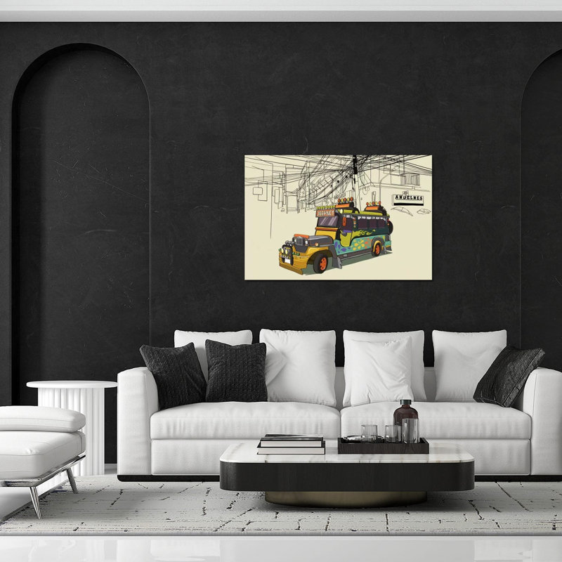 Philippines - Jeepney, reproduction sur verre acrylique, H 24 po x l 32 po x P 0,25 po