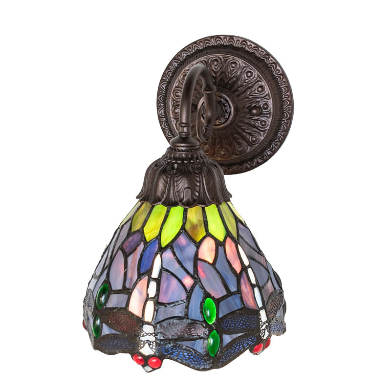 1 - Light Armed Sconce, Green/Blue/Purple/Red, Bell