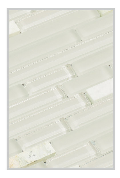 Fara Random Sized Glass Linear Mosaic Wall & Floor Tile, White