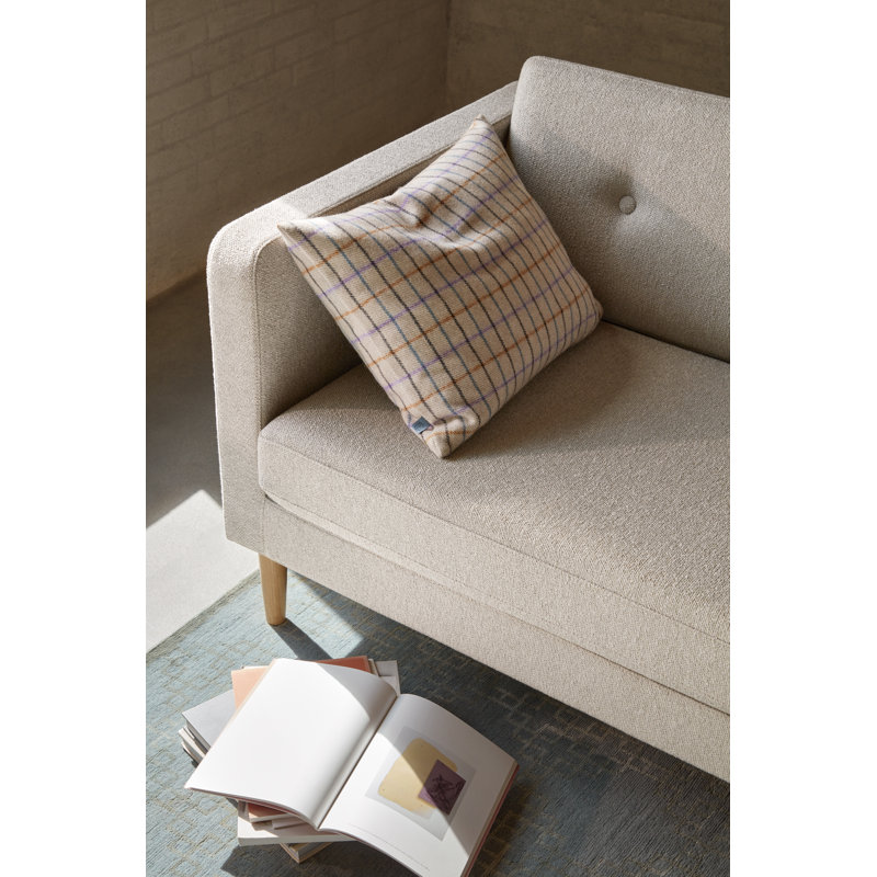 Firhoj Tufted Sofa, 32.28" H x 89.76" W x 34.65" D, Beige Cotton Blend