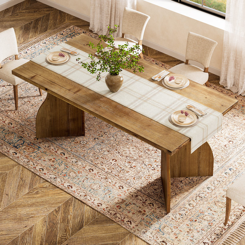 Table de salle à manger de 63 personnes en bois massif de 63 po de largeur