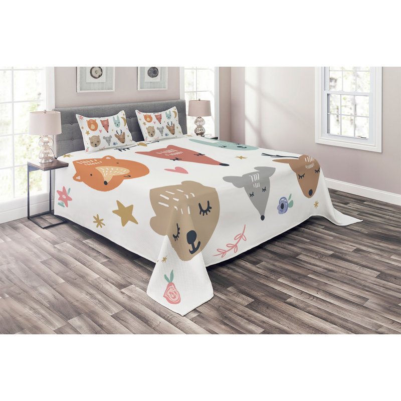 Polyester Coverlet, King Bedspread + 2 Shams