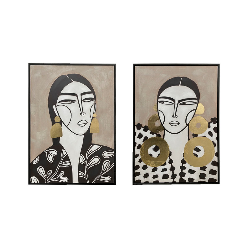 ABSTRACT SET 2 CANVAS - 2 Piece Floater Frame Painting Set on Canvas