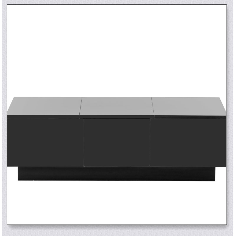 Multifunctional Coffee Table with 2 large Hidden Storage Compartment, Black