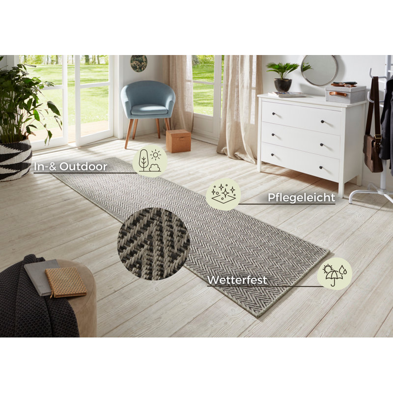 Flatweave Grey/Anthracite Rug, Runner 80 x 150 cm