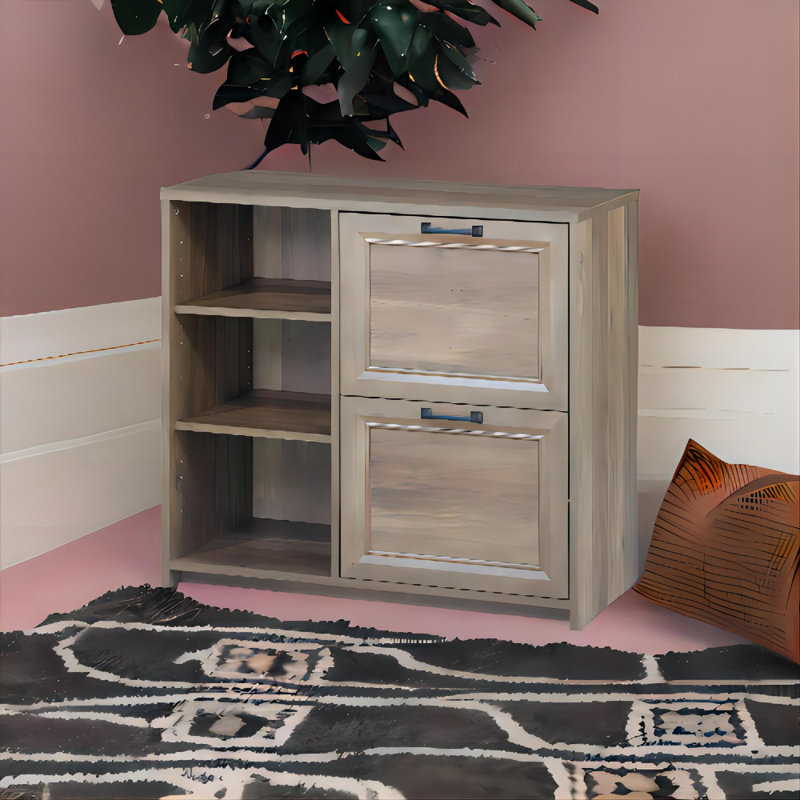 Classeur latéral à 2 tiroirs Timeless Farmhouse - L'attrait rustique rencontre une organisation de documents efficace pour votre bureau à domicile