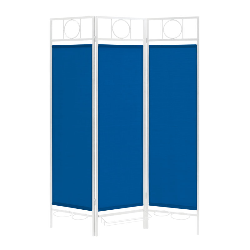 Paravent contemporain d'extérieur, Blanc/bleu