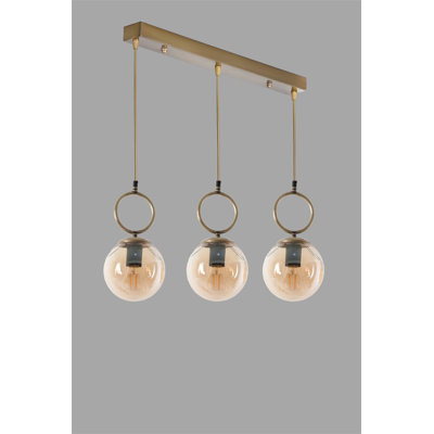 Elegant Scandinavian Chandelier, Copper Finish, 21.7 x 6.3 inches | 100% Metal Construction, Adjustable Height up to 27.6 inches | E27 Socket, Max 40W | Modern Glam Lighting for Living Room & Dining Spaces