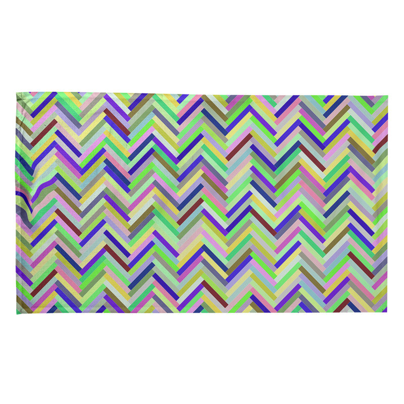 Torchon Herringbone, Vert, Sergé de coton