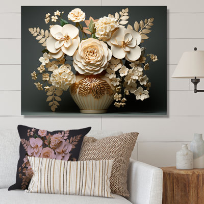" Baroque Hydrangea White And Gold VI "