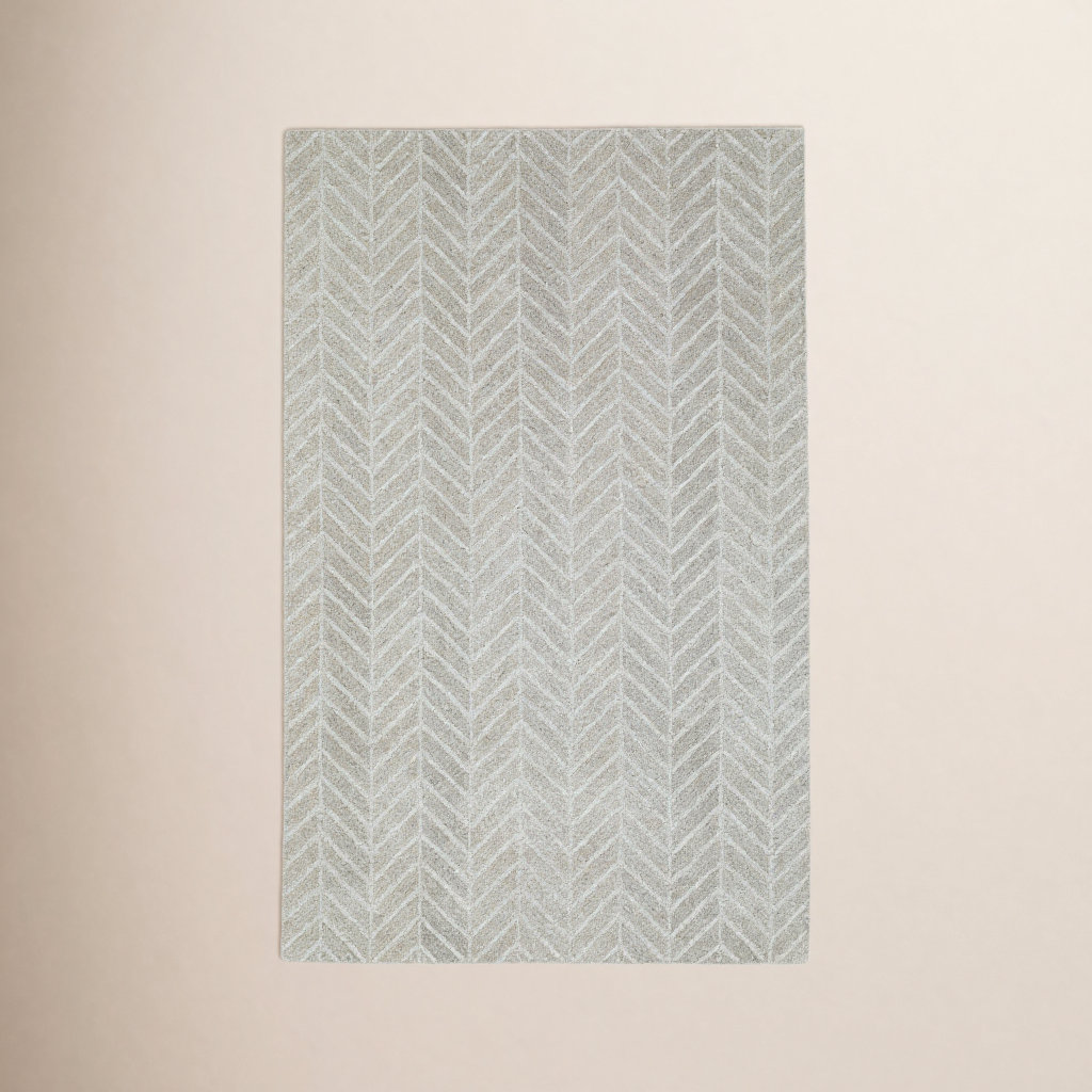 Aldin Hand-Tufted Chevron Rug, Rectangle 5' x 8'