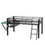 Lit mi-mezzanine avec bureau intégré, éclairage à DEL et support de matelas-1419104677