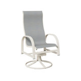 Berlin Gardens Murphy Graphite Aluminum High Back Swivel Rocker Dining Chair With Sling Fabric