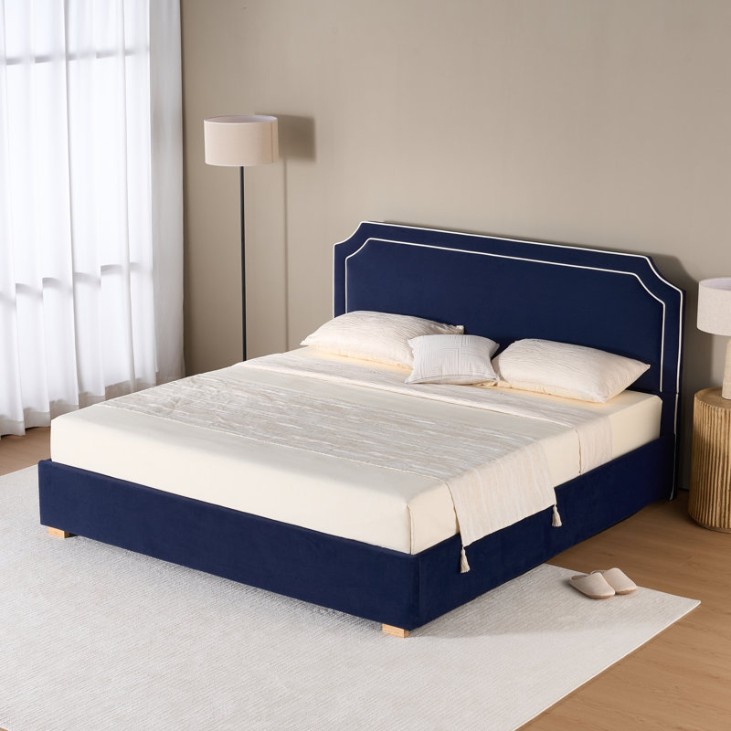 Lit de rangement rembourré Waverton, Blue, King