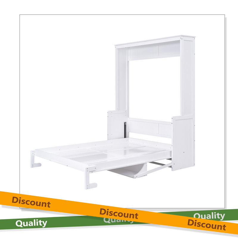 Grand lit escamotable avec tablette, Blanc