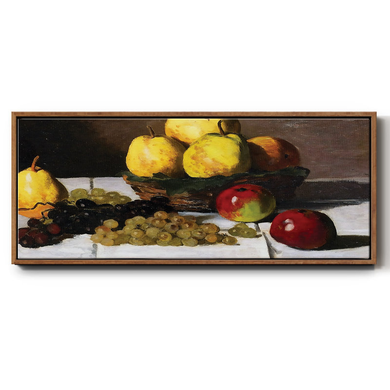 Nature morte aux poires et aux raisins, 1867 - toile encadrée, H 20 po x l 50 po