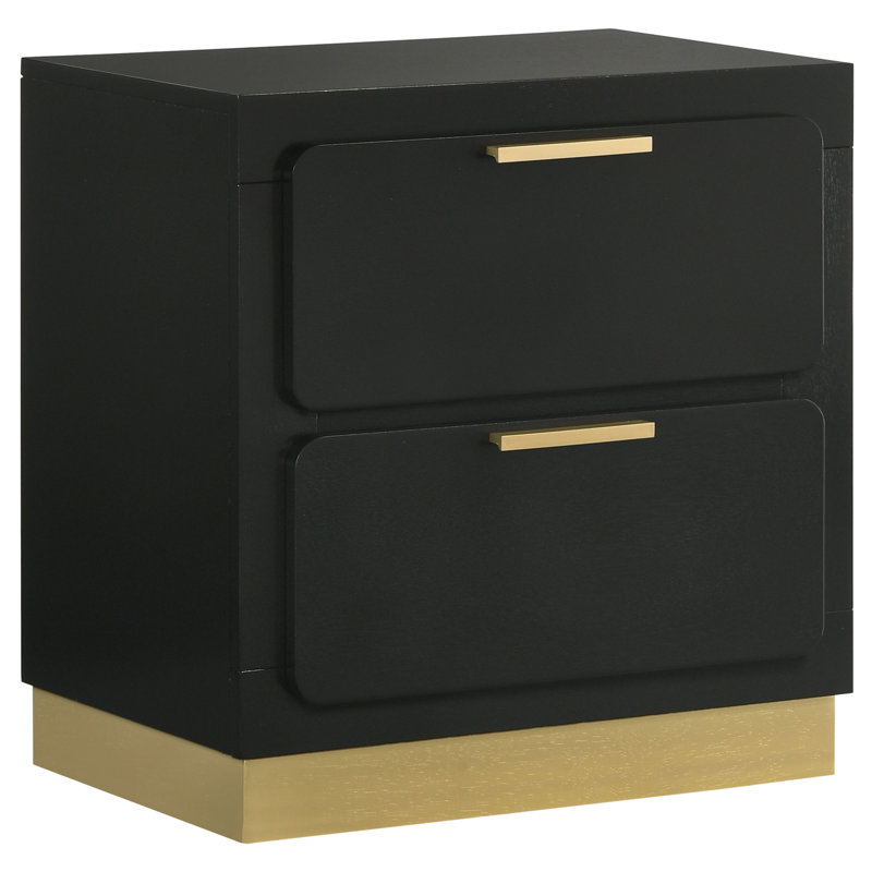 Freret 5-piece Queen Bedroom Set Black, Black, Queen, 5 Pcs: Bed, Nightstand, 2 Dressers, Mirror