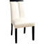 2 chaises de salle à manger rembourrées à dossier fendu, noir et blanc, moderne de 2 et blanc, dossier, contemporain