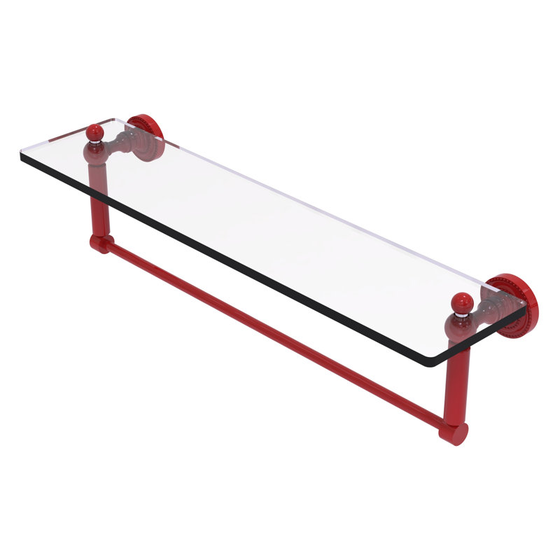 Tablette flottante avec barre à serviettes Dottingham, H 5 po x l 22 po x P 5 po, Rouge pompier