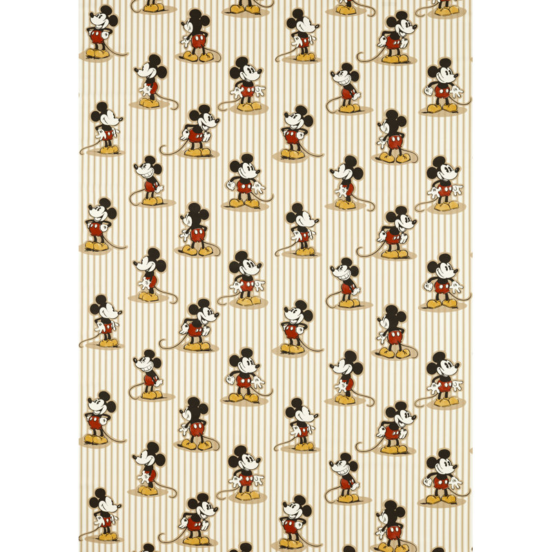 Mickey Stripe Fabric, Peanut