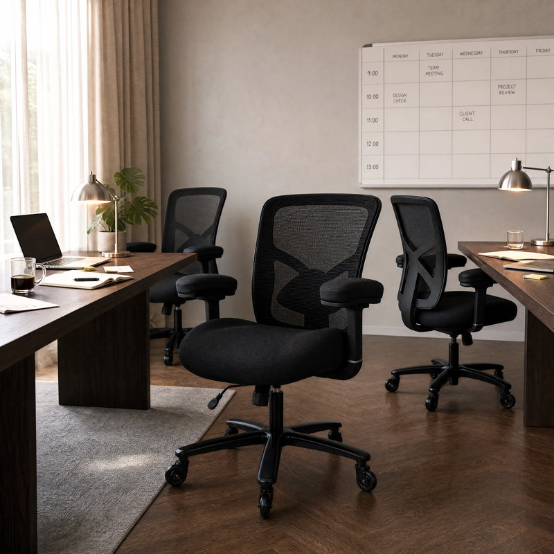 500LBS Big and Tall Mesh Office Chair,Adjustable Executive Office Chair with 4D adjustable Armrests&Back Reclining