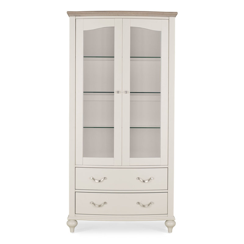 Dimas Display Cabinet, Soft Grey/Grey Washed Oak