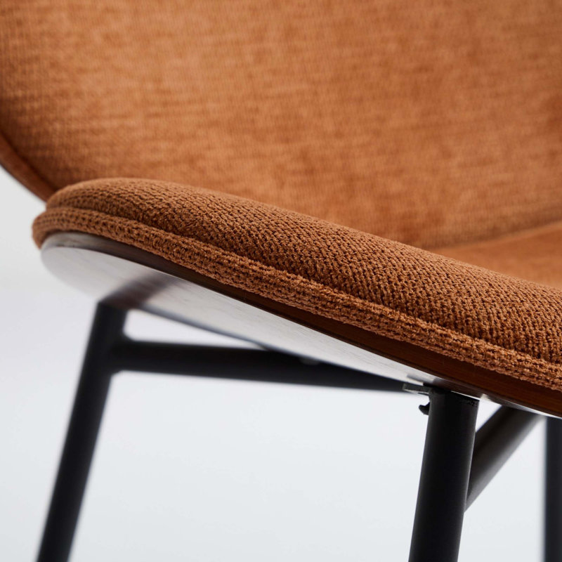 Chaise longue simple en tissu Mid-Century, Orange
