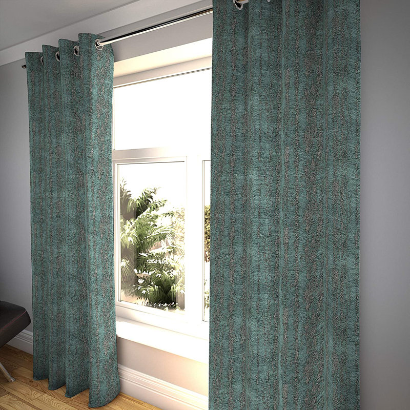 Ariton Blackout Curtain Pair, Teal Green, 228 W x 137 D cm